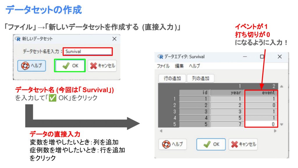 EZRでのデータ作成