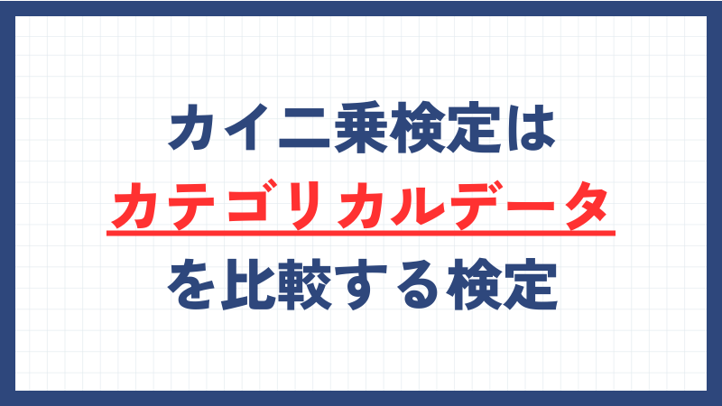 カイ二乗検定はカテゴリカルデータを比較する検定