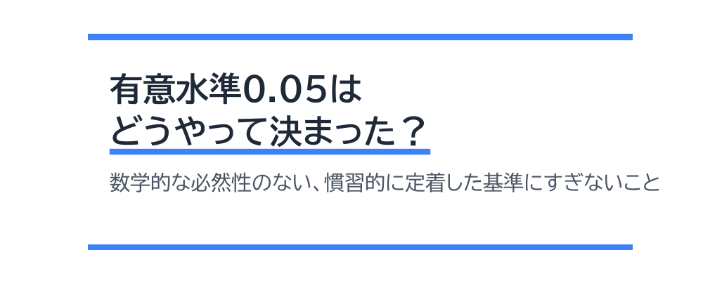 有意水準0.05はどうやって決まった？